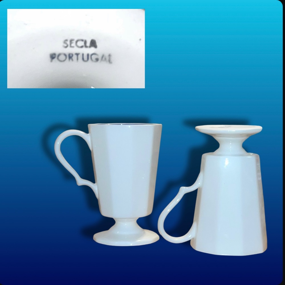 Vintage Pair of Secla Portugal Irish Coffee Mugs